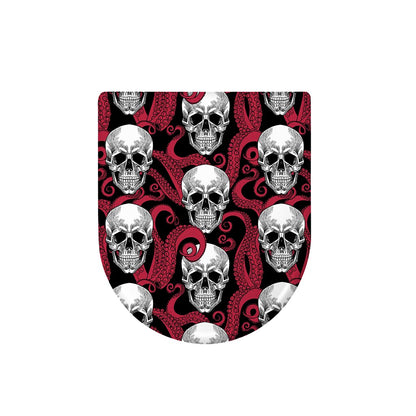 Red Octopus Skull Pattern Print Toilet Lid Cover