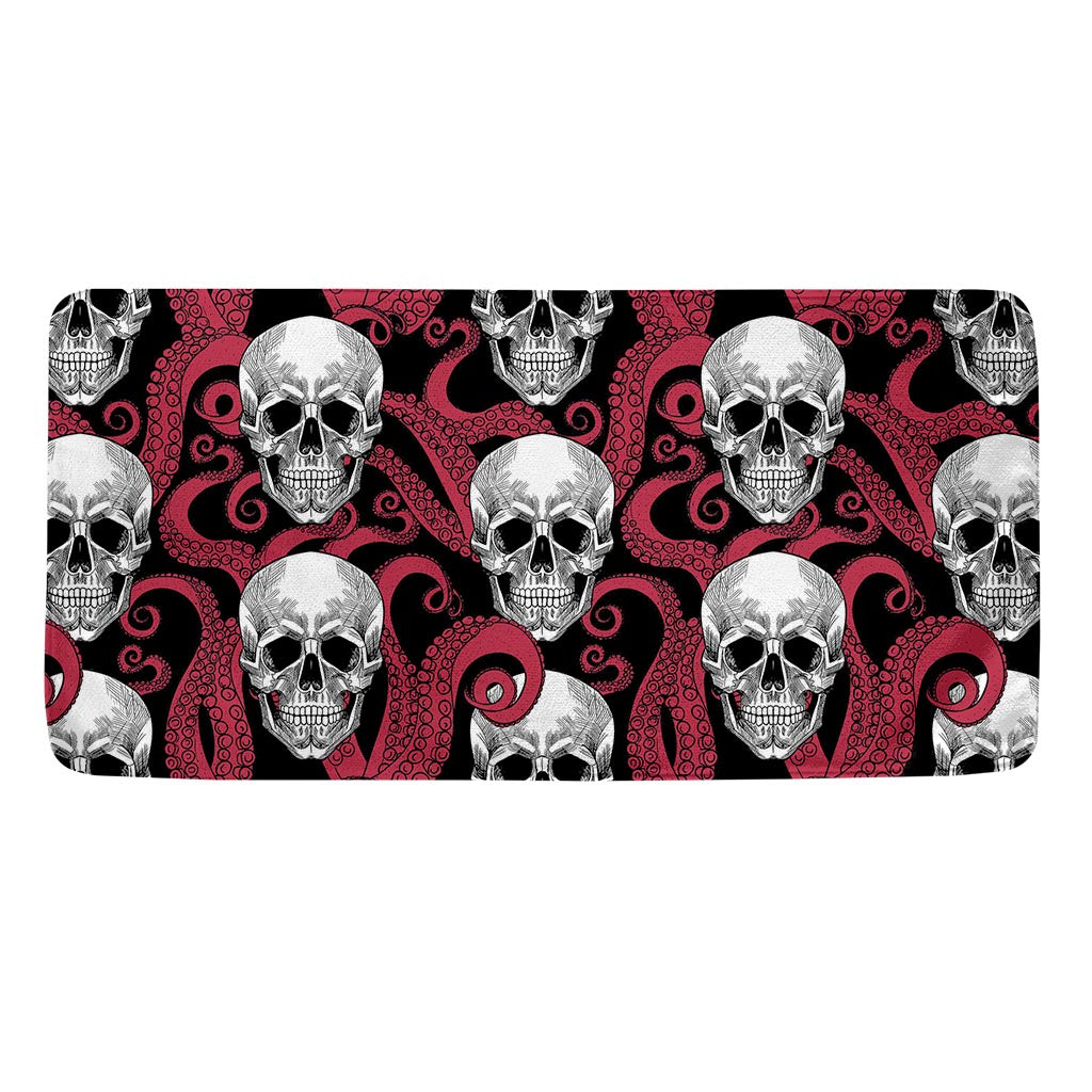 Red Octopus Skull Pattern Print Towel