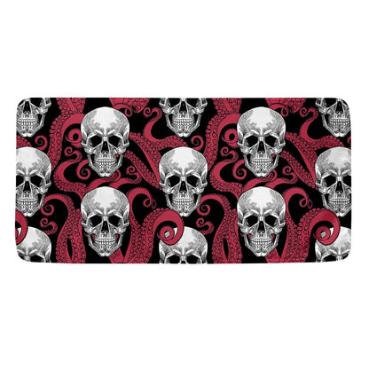 Red Octopus Skull Pattern Print Towel