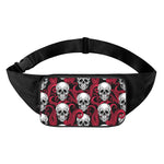 Red Octopus Skull Pattern Print Waist Bag