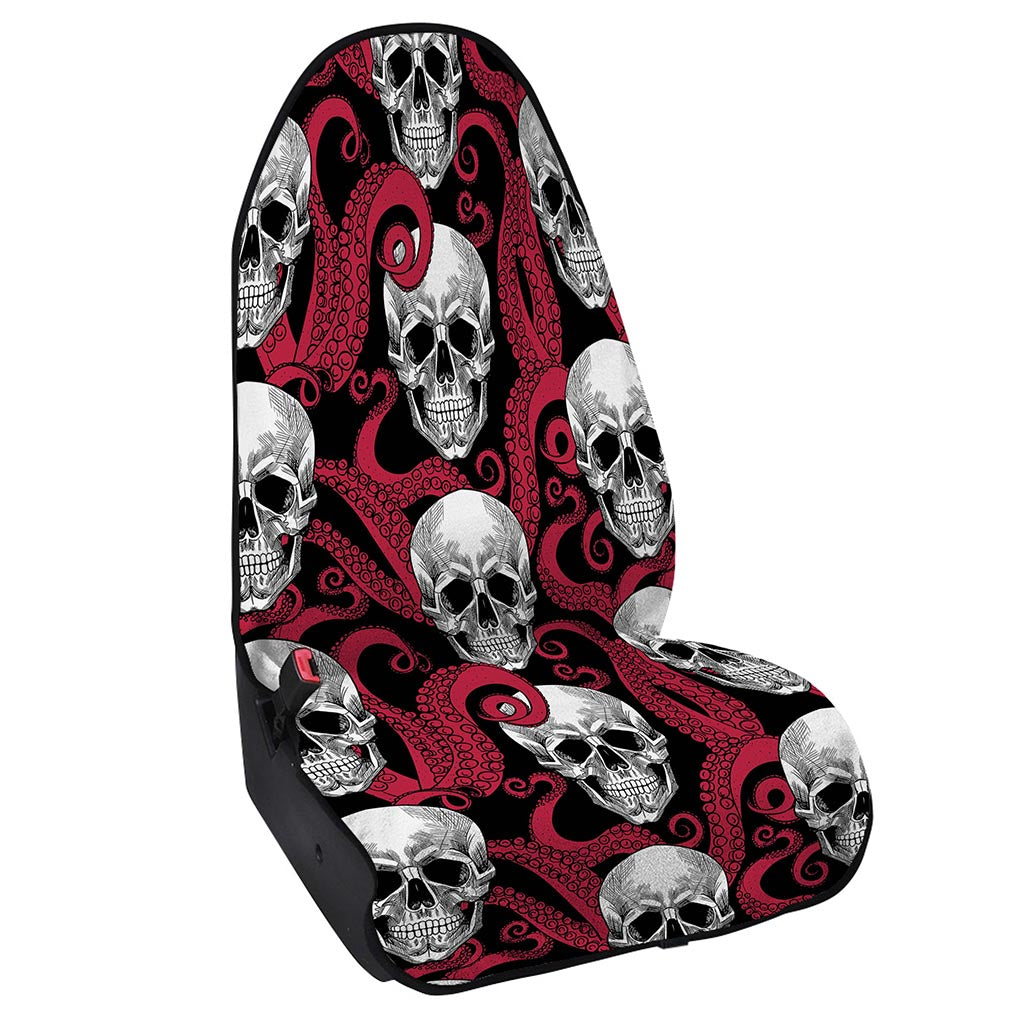 Red Octopus Skull Pattern Print Waterproof Car Seat Cover