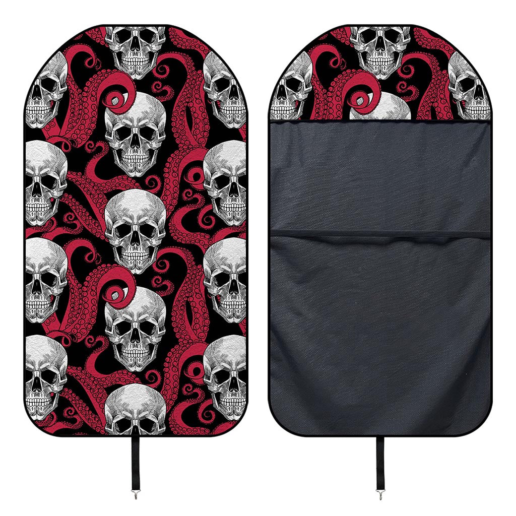 Red Octopus Skull Pattern Print Waterproof Car Seat Cover