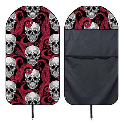 Red Octopus Skull Pattern Print Waterproof Car Seat Cover