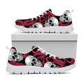 Red Octopus Skull Pattern Print White Running Shoes