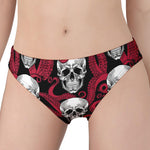 Red Octopus Skull Pattern Print Women's Panties