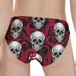 Red Octopus Skull Pattern Print Women's Panties