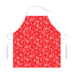 Red Paisley Bandana Pattern Print Adjustable Apron