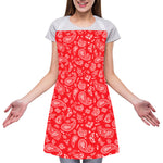 Red Paisley Bandana Pattern Print Adjustable Apron