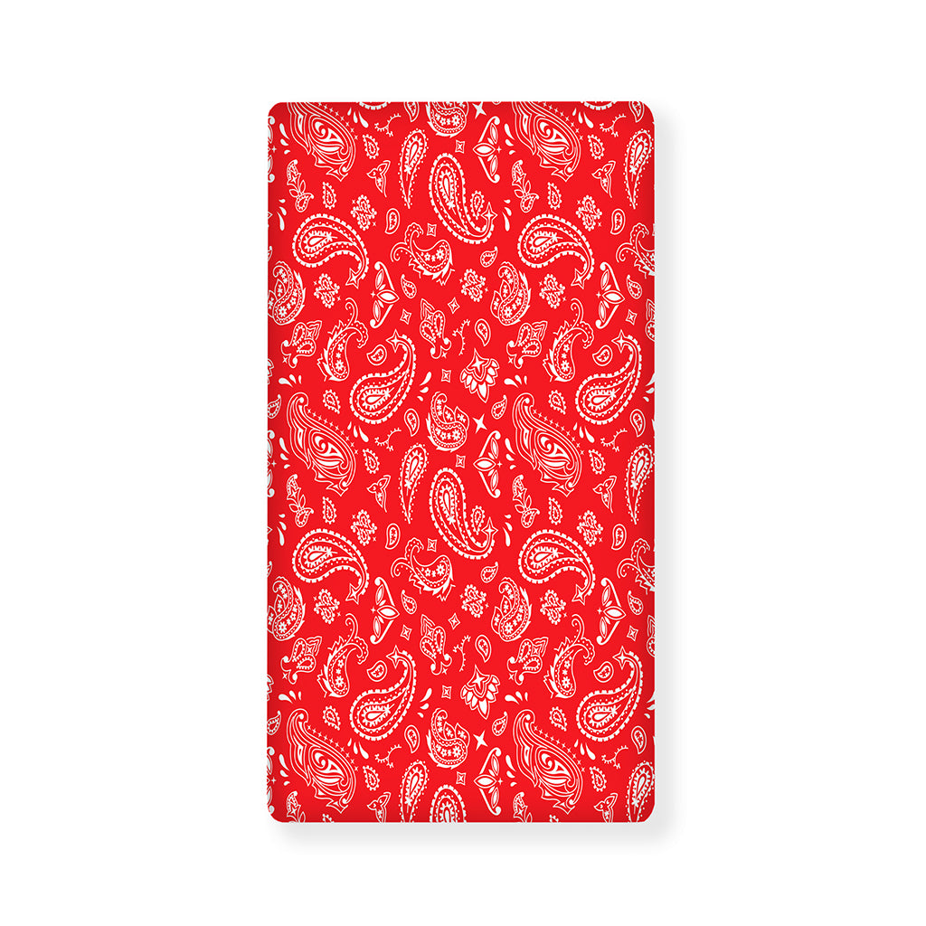 Red Paisley Bandana Pattern Print Baby Crib Sheet