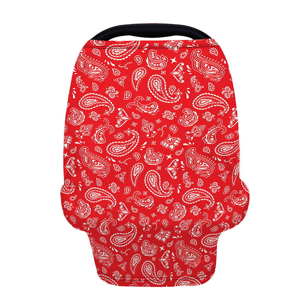 Red Paisley Bandana Pattern Print Baby Seat Cover