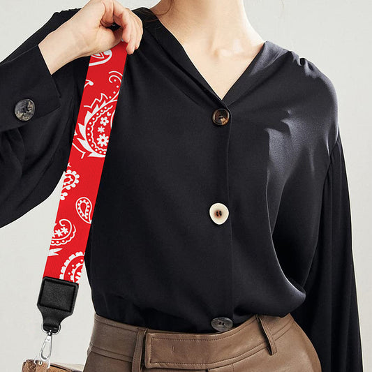 Red Paisley Bandana Pattern Print Bag Strap