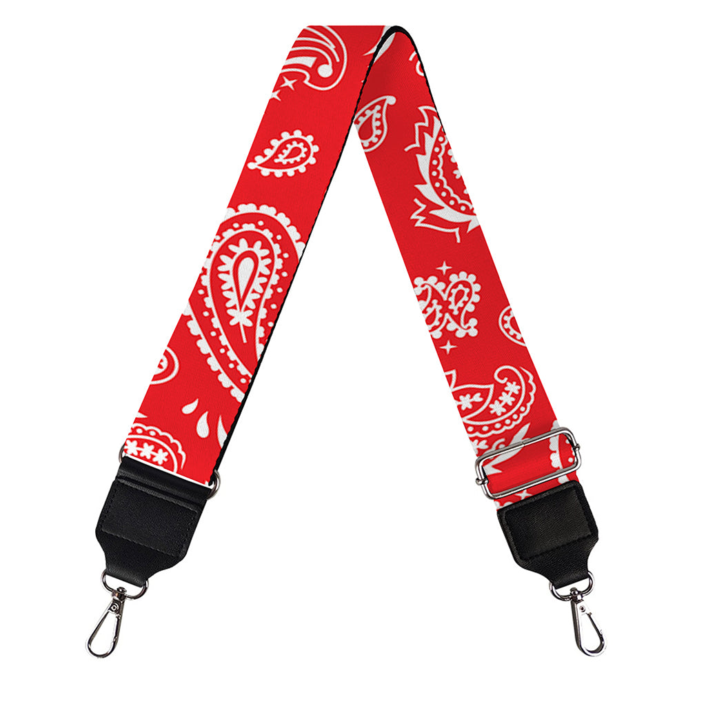 Red Paisley Bandana Pattern Print Bag Strap