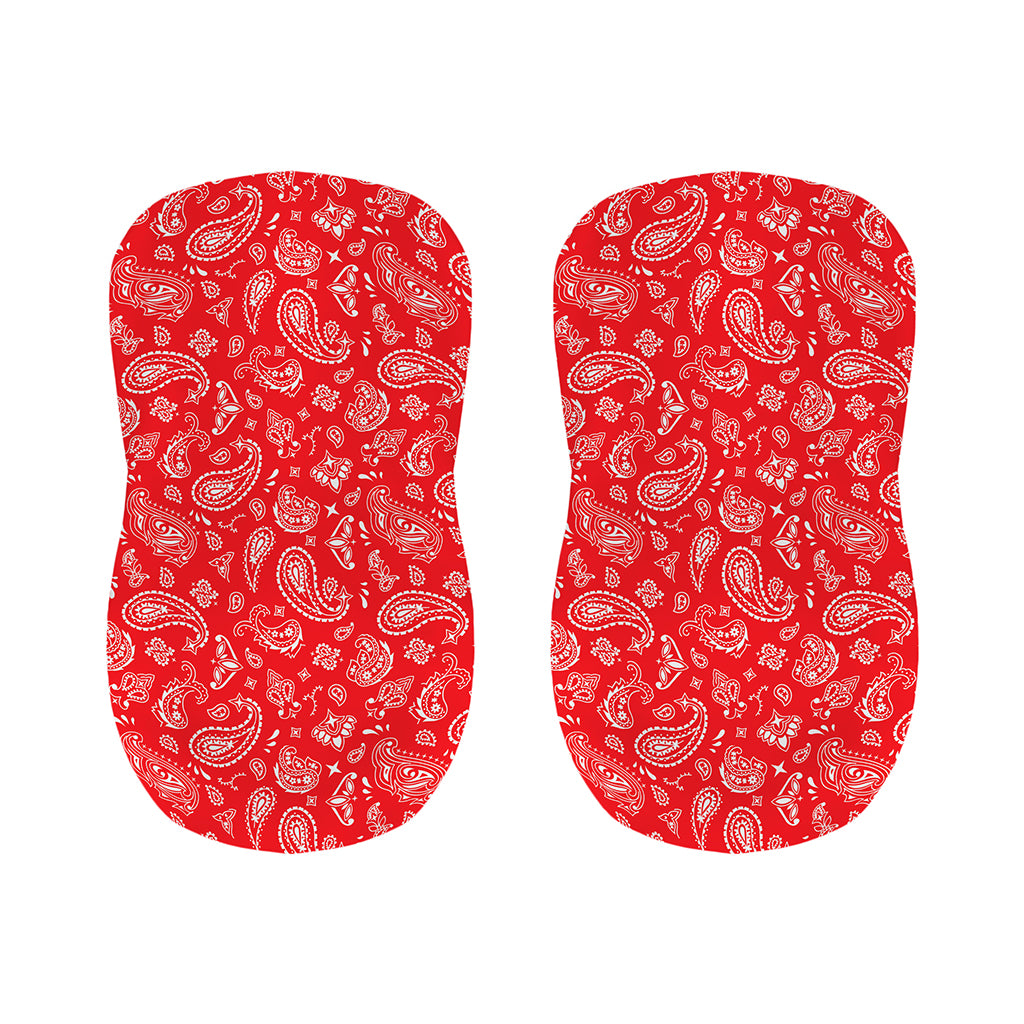 Red Paisley Bandana Pattern Print Bar Stool Covers