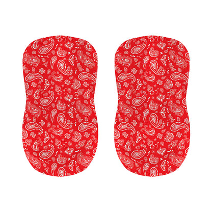 Red Paisley Bandana Pattern Print Bar Stool Covers