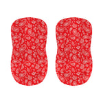 Red Paisley Bandana Pattern Print Bar Stool Covers