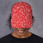 Red Paisley Bandana Pattern Print Baseball Cap