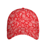 Red Paisley Bandana Pattern Print Baseball Cap