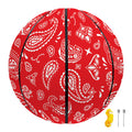 Red Paisley Bandana Pattern Print Basketball