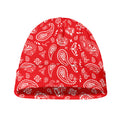 Red Paisley Bandana Pattern Print Beanie