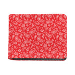 Red Paisley Bandana Pattern Print Bifold Wallet