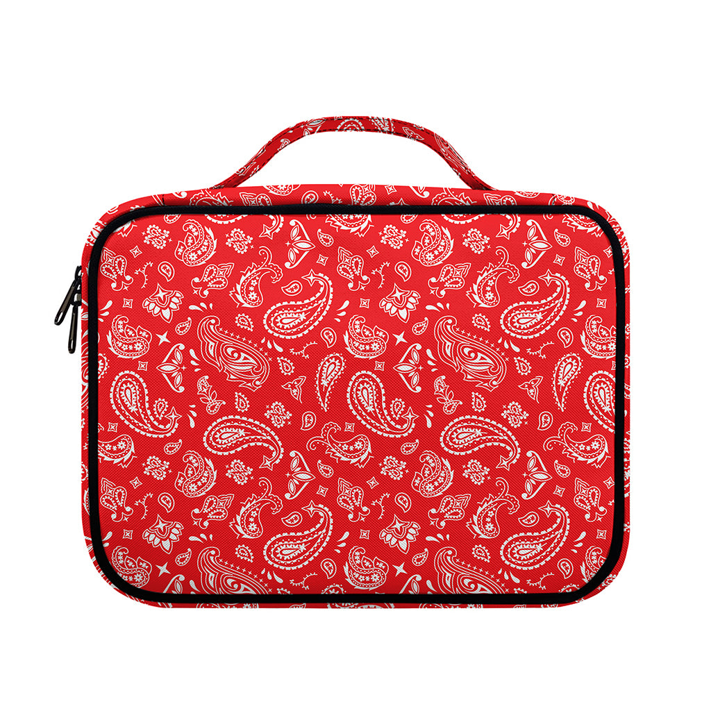Red Paisley Bandana Pattern Print Briefcase Bible Bag