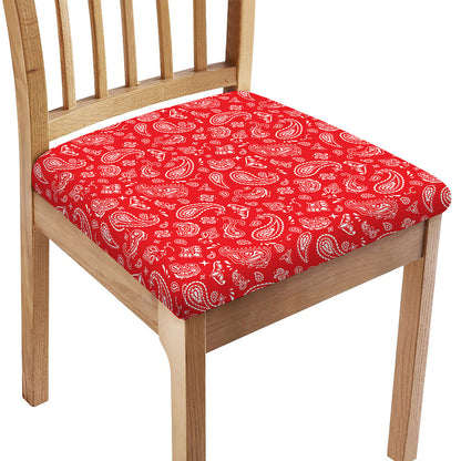 Red Paisley Bandana Pattern Print Chair Cushion Cover