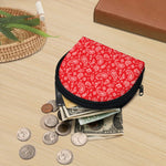 Red Paisley Bandana Pattern Print Coin Purse