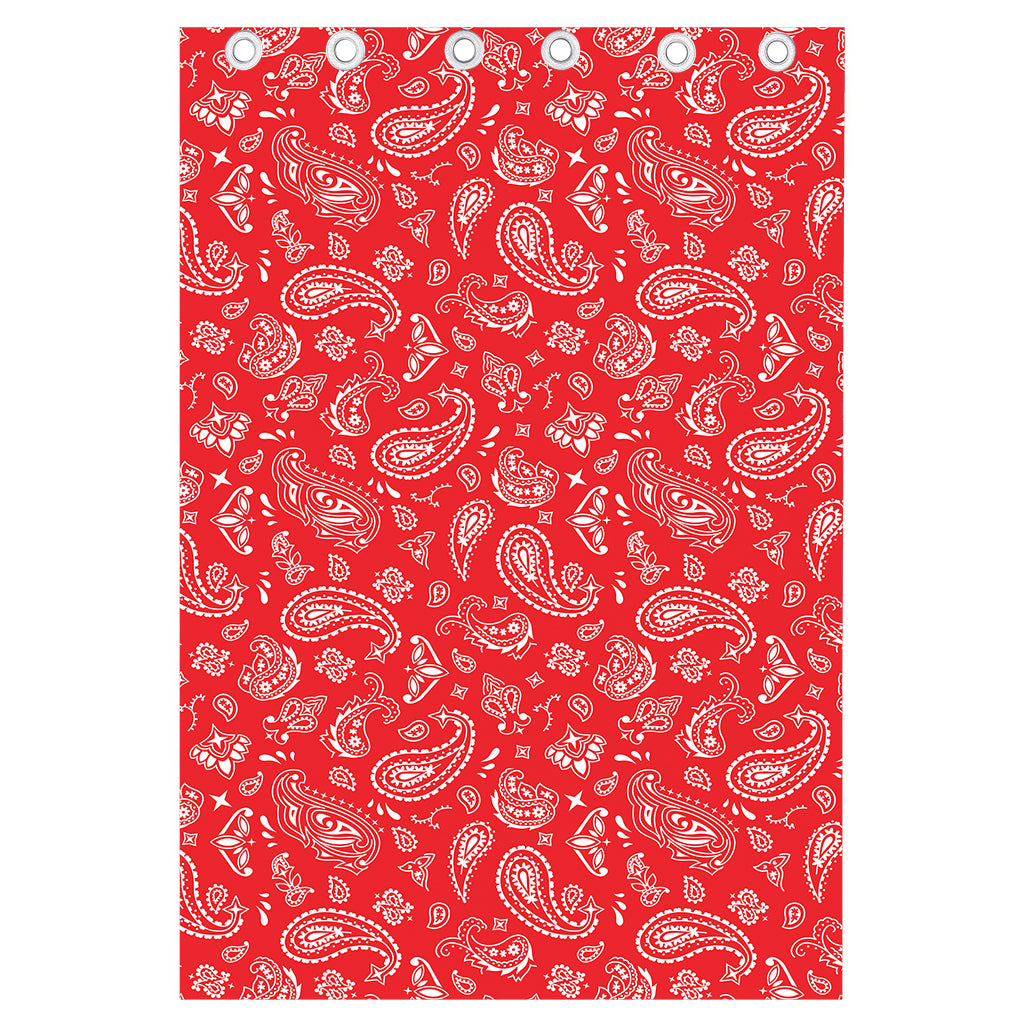Red Paisley Bandana Pattern Print Curtain