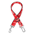 Red Paisley Bandana Pattern Print Dog Seat Belt