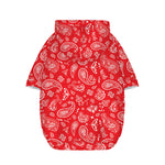 Red Paisley Bandana Pattern Print Dog Zip Up Hoodie