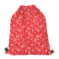Red Paisley Bandana Pattern Print Drawstring Bag