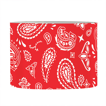 Red Paisley Bandana Pattern Print Drum Lamp Shade