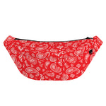 Red Paisley Bandana Pattern Print Fanny Pack