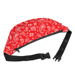 Red Paisley Bandana Pattern Print Fanny Pack