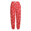 Red Paisley Bandana Pattern Print Fleece Lined Knit Pants