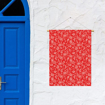 Red Paisley Bandana Pattern Print Garden Flag