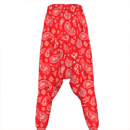 Red Paisley Bandana Pattern Print Hammer Pants
