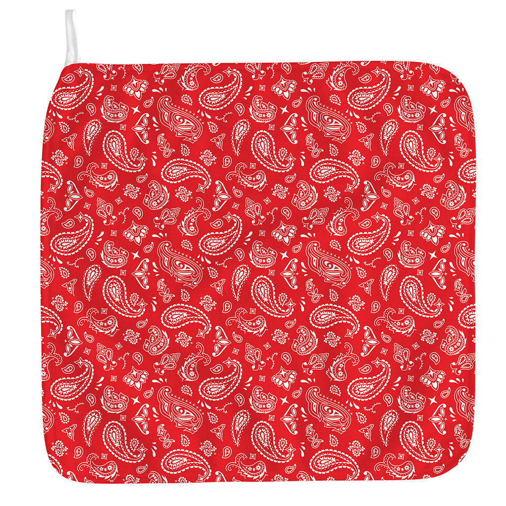 Red Paisley Bandana Pattern Print Hand Towel