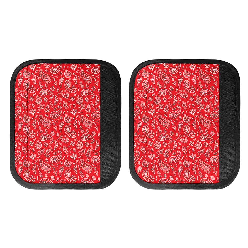 Red Paisley Bandana Pattern Print Handle Covers