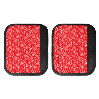 Red Paisley Bandana Pattern Print Handle Covers