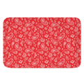 Red Paisley Bandana Pattern Print Indoor Door Mat
