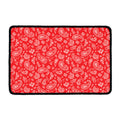 Red Paisley Bandana Pattern Print Kitchen Mat
