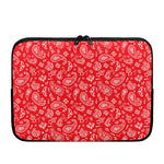 Red Paisley Bandana Pattern Print Laptop Sleeve