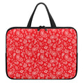 Red Paisley Bandana Pattern Print Laptop Sleeve With Handle