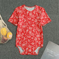 Red Paisley Bandana Pattern Print Men's Bodysuit