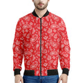 Red Paisley Bandana Pattern Print Men's Bomber Jacket