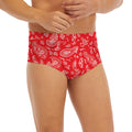 Red Paisley Bandana Pattern Print Men's Briefs