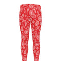 Red Paisley Bandana Pattern Print Men's Leggings