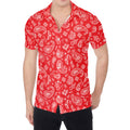Red Paisley Bandana Pattern Print Men's Shirt