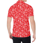 Red Paisley Bandana Pattern Print Men's Shirt